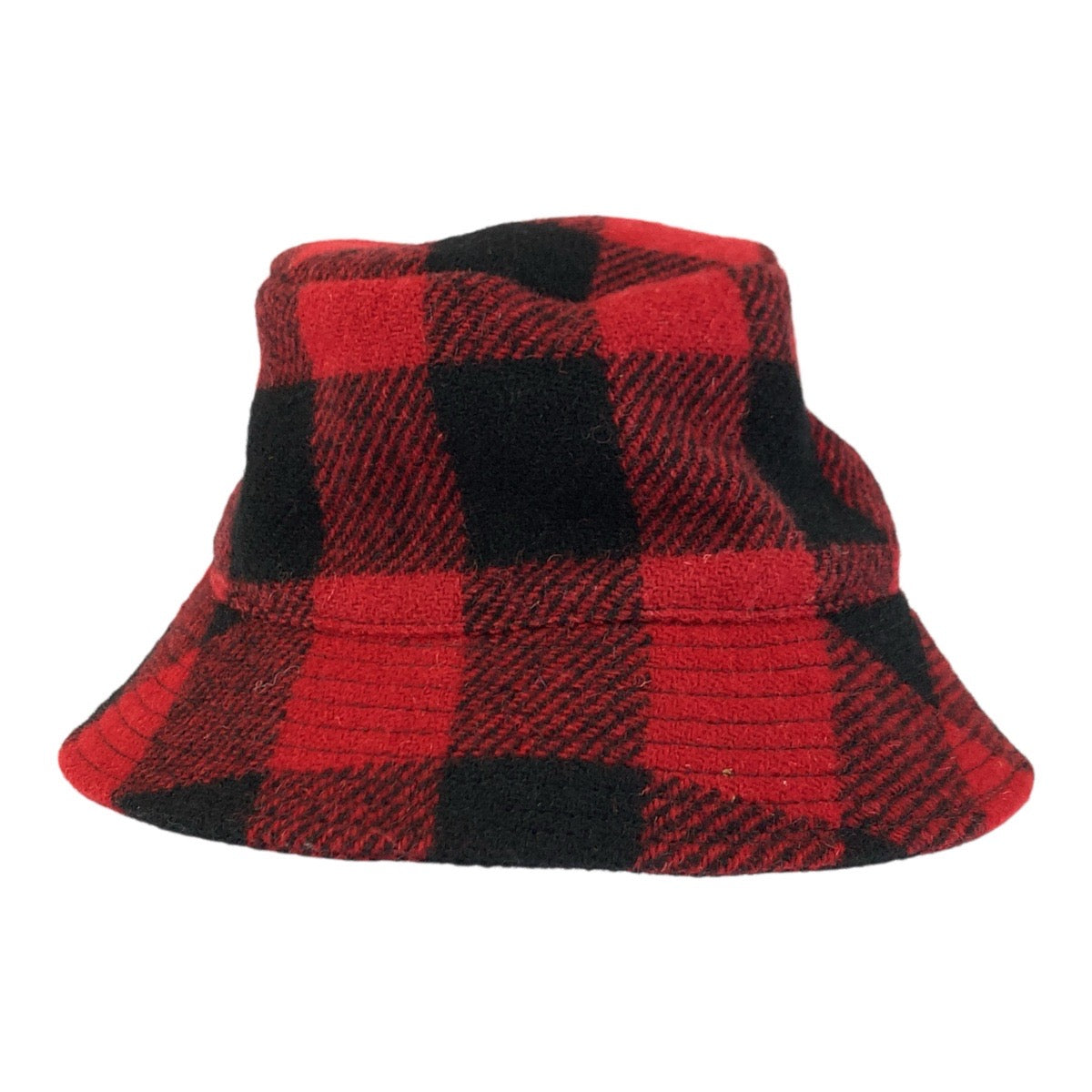 23087
CELINE セリーヌ チェック レッド ウール / ポリエステル / コットン バケットハット レディース A35