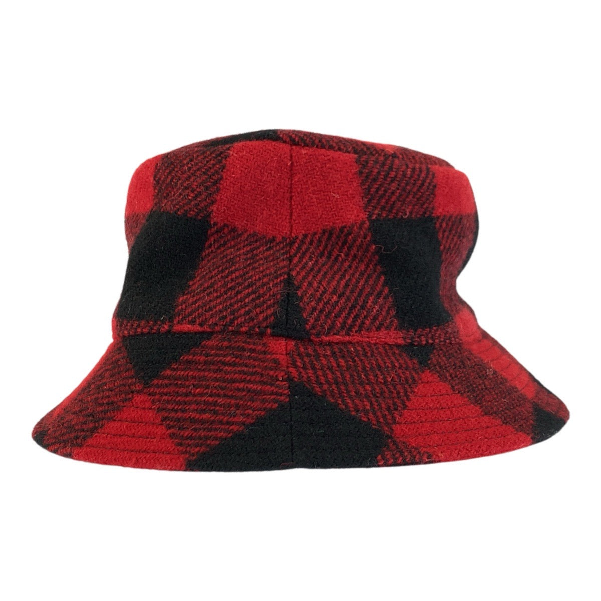 23087
CELINE セリーヌ チェック レッド ウール / ポリエステル / コットン バケットハット レディース A35