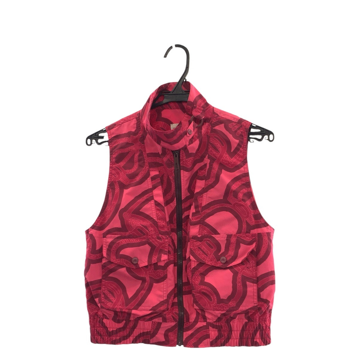 23089
HERMES エルメス Fantaisie d'Etriers サイズS ピンク ボルドー ナイロン 3E0253DW 3E0454DW セットアップ トップス ボトムス レディース A80