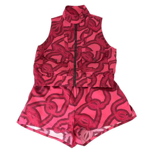 23089
HERMES エルメス Fantaisie d'Etriers サイズS ピンク ボルドー ナイロン 3E0253DW 3E0454DW セットアップ トップス ボトムス レディース A80