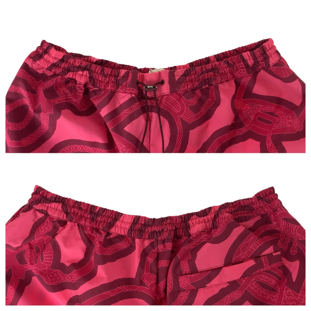 23089
HERMES エルメス Fantaisie d'Etriers サイズS ピンク ボルドー ナイロン 3E0253DW 3E0454DW セットアップ トップス ボトムス レディース A80