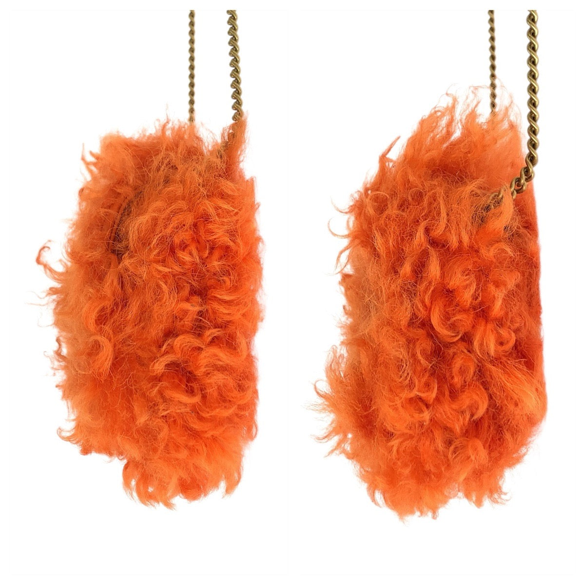 23092
GUCCI グッチ GGマーモント オレンジ ゴールド金具 ファー / レザー 476433 ショルダーバッグ ポシェット レディース A80