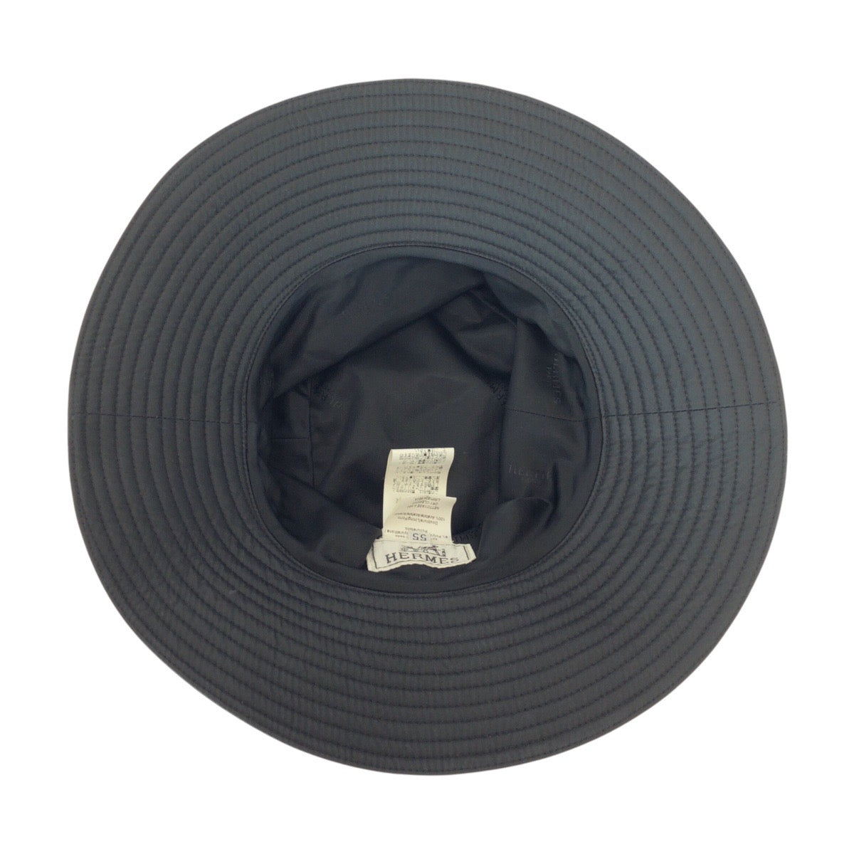 23103
HERMES エルメス サイズ55 ブラック ノワール 黒 シルク バケットハット 男女兼用 レディース A21