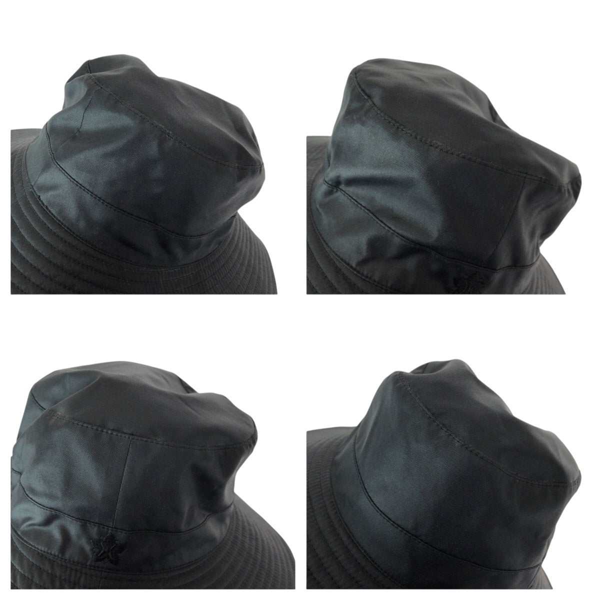 23103
HERMES エルメス サイズ55 ブラック ノワール 黒 シルク バケットハット 男女兼用 レディース A21