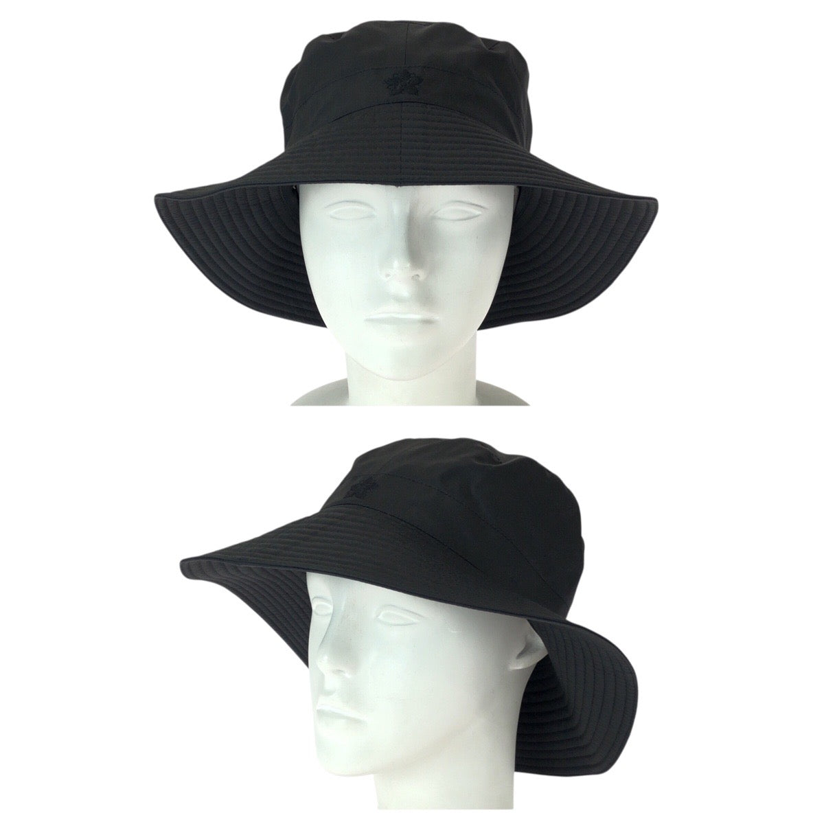 23103
HERMES エルメス サイズ55 ブラック ノワール 黒 シルク バケットハット 男女兼用 レディース A21