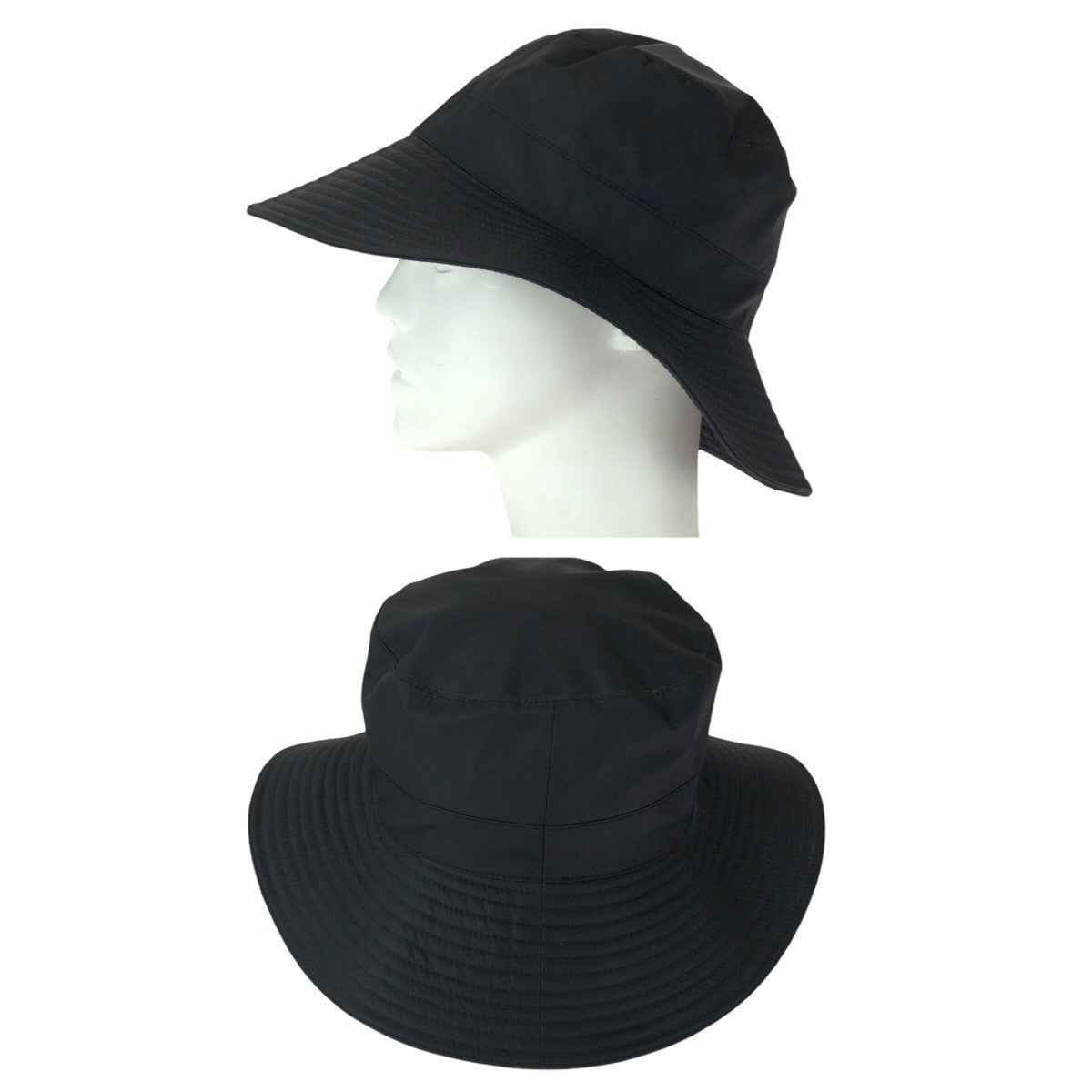 23103
HERMES エルメス サイズ55 ブラック ノワール 黒 シルク バケットハット 男女兼用 レディース A21