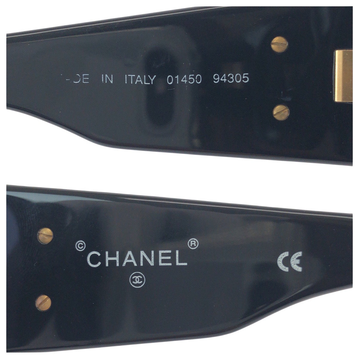 23105
CHANEL シャネル ヴィンテージ マトラッセ ココマーク ブラック 黒 ゴールド金具 プラスチック / メタル 01450 94305 サングラス 男女兼用 ウェリントン レディース A24
