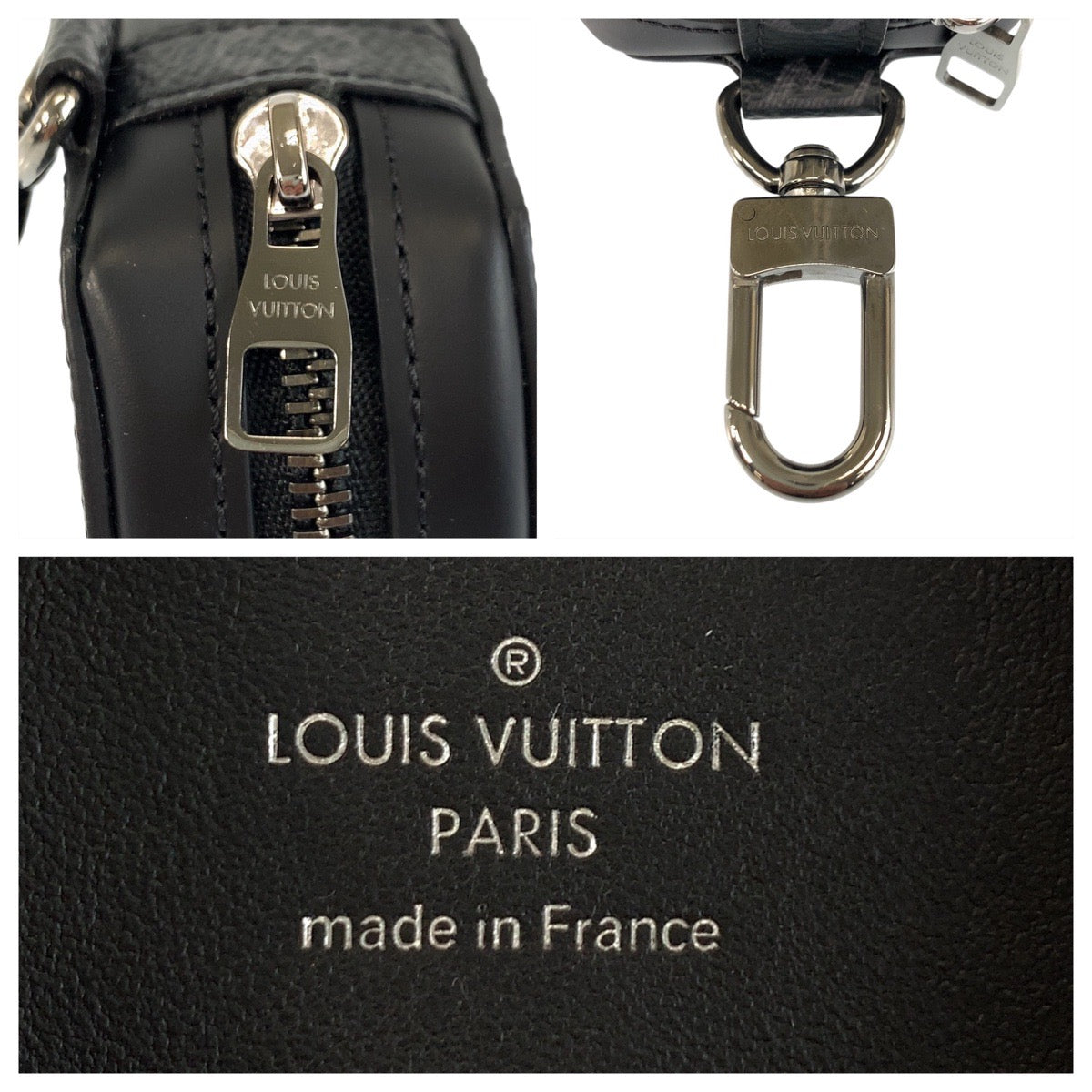 23107
LOUIS VUITTON ルイヴィトン モノグラムエクリプス エテュイ ブラック 黒 グレー PVC G10496 イヤホンケース AirPods ケース メンズ A44