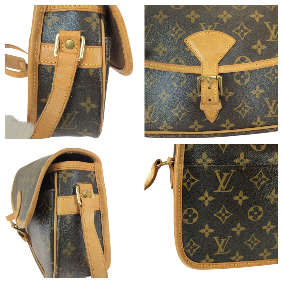 23108
LOUIS VUITTON ルイヴィトン モノグラム ソローニュ ブラウン PVC / レザー M42250 ショルダーバッグ メッセンジャーバッグ レディース ABP150