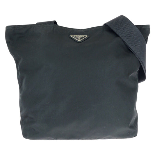 23109
PRADA プラダ テスート 三角ロゴプレート ブラック 黒 シルバー金具 ナイロン ショルダーバッグ 男女兼用 レディース AB35