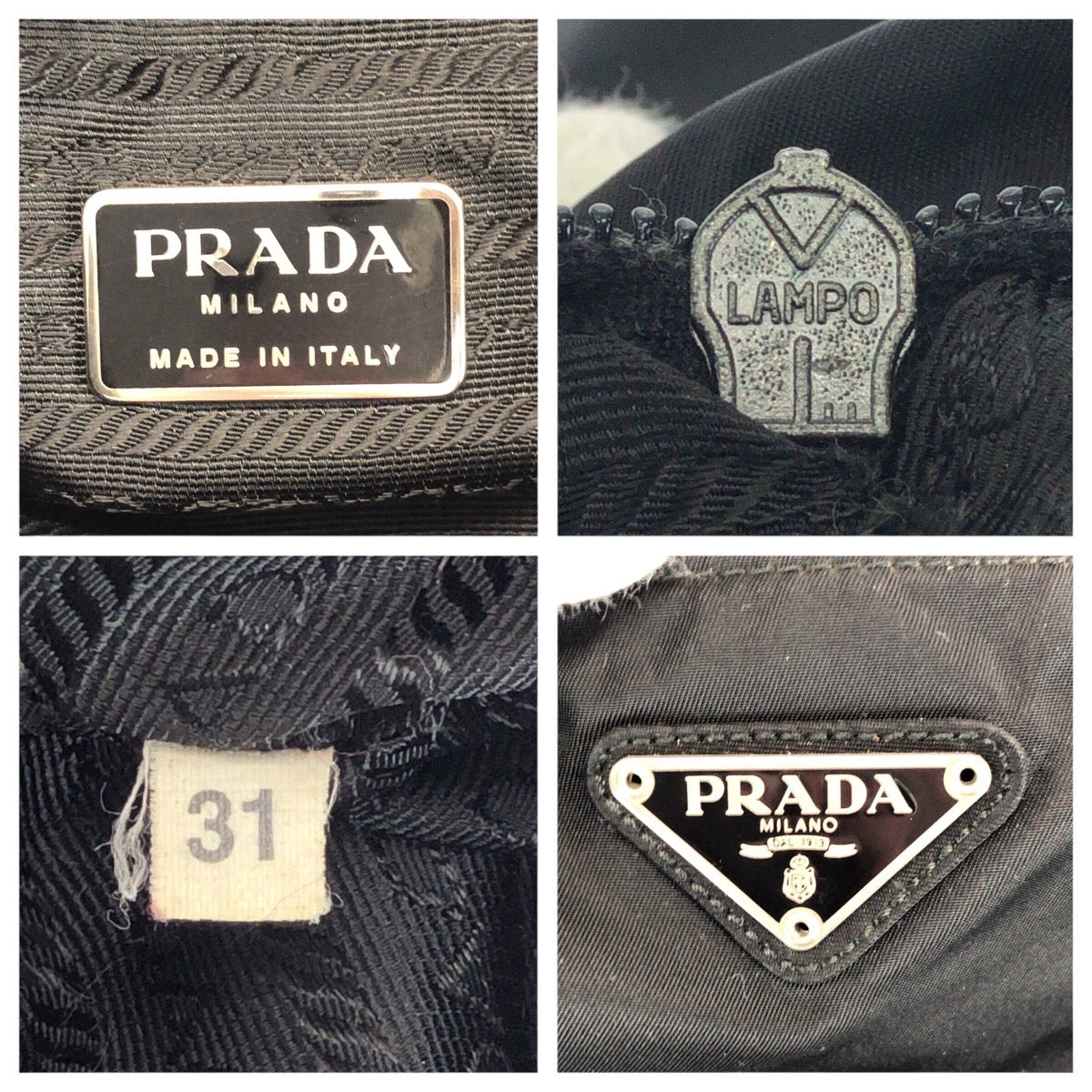 23109
PRADA プラダ テスート 三角ロゴプレート ブラック 黒 シルバー金具 ナイロン ショルダーバッグ 男女兼用 レディース AB35