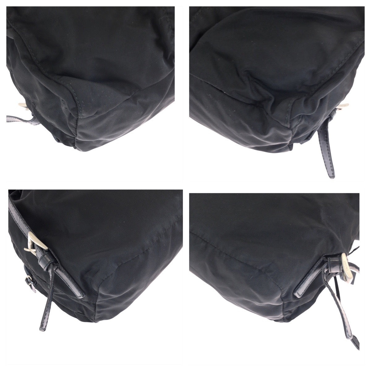 23110
PRADA プラダ テスート 三角ロゴプレート ブラック 黒 シルバー金具 ナイロン リュックサック バックパック レディース AB43