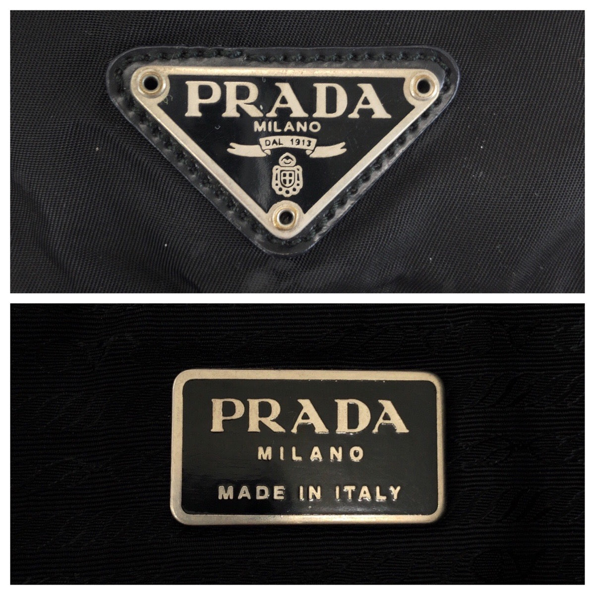 23110
PRADA プラダ テスート 三角ロゴプレート ブラック 黒 シルバー金具 ナイロン リュックサック バックパック レディース AB43