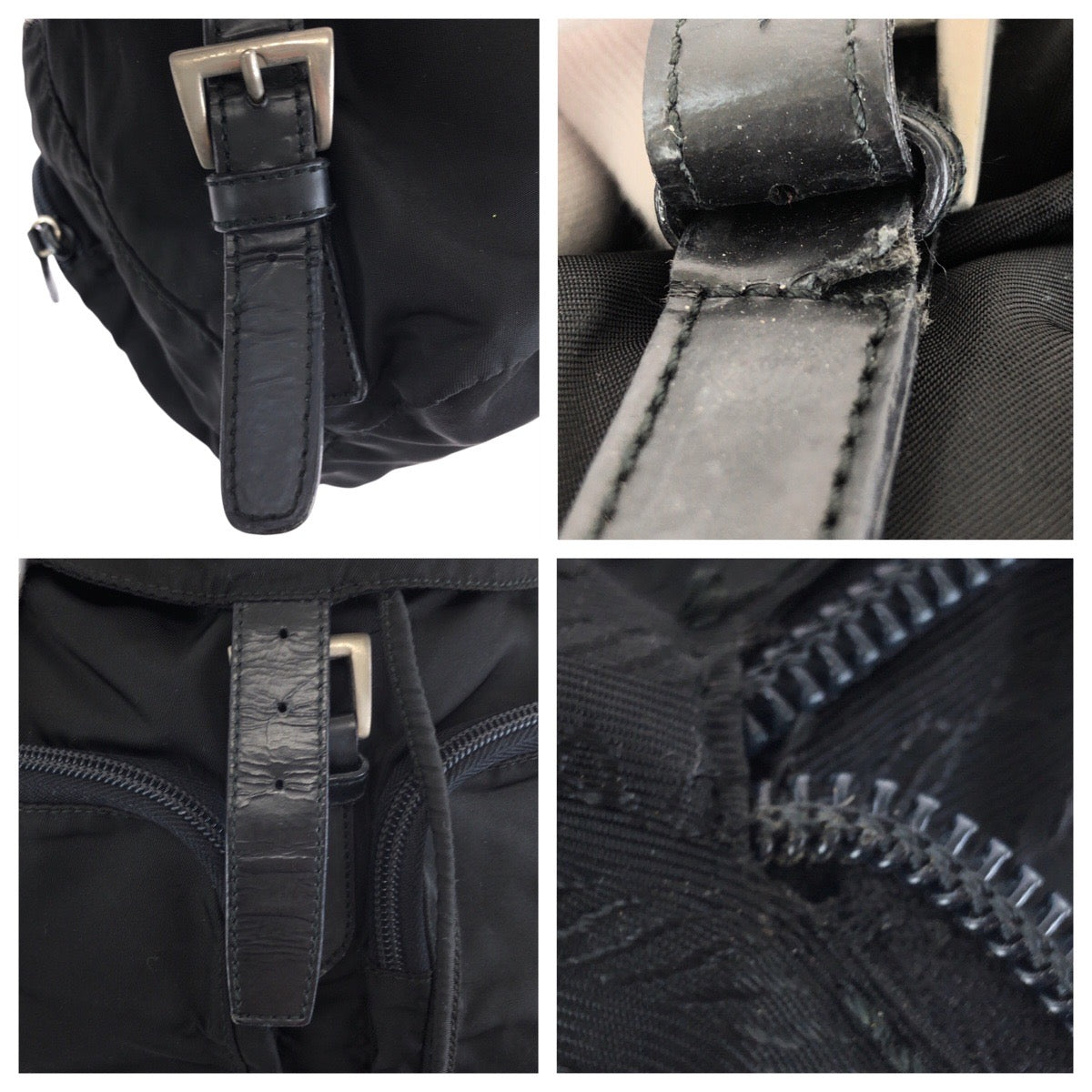 23110
PRADA プラダ テスート 三角ロゴプレート ブラック 黒 シルバー金具 ナイロン リュックサック バックパック レディース AB43