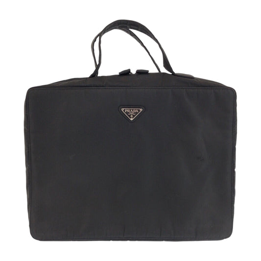 23111
PRADA プラダ テスート 三角ロゴプレート ブラック 黒 シルバー金具 ナイロン ビジネスバッグ ブリーフケース メンズ AB29