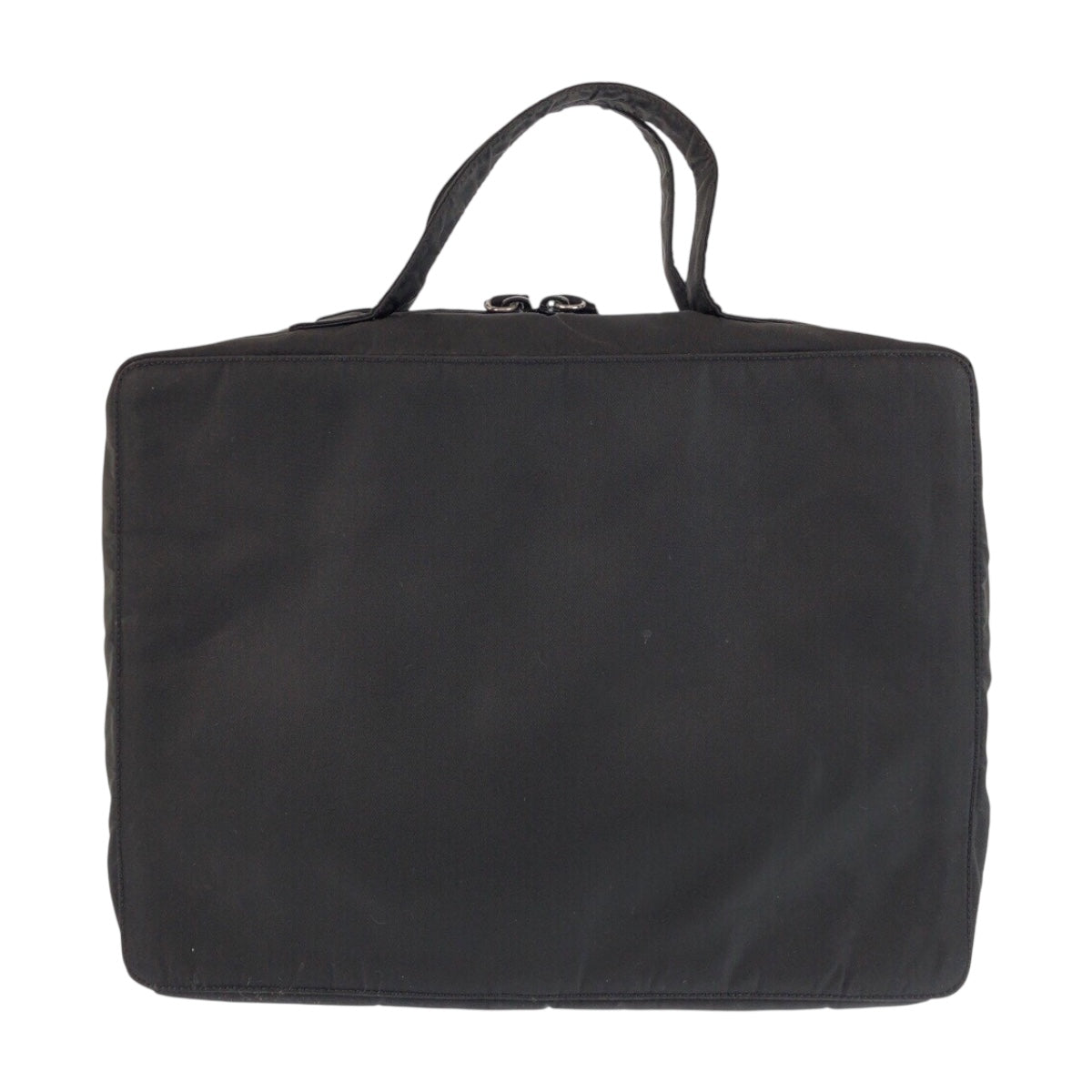 23111
PRADA Tessuto Triangle Logo Plate Black Silver Hardware Nylon Business Bag Briefcase Men's AB29