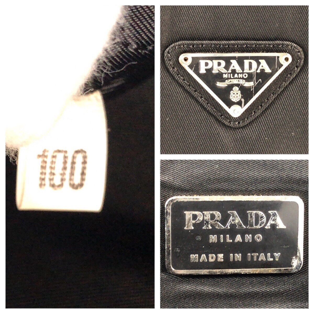 23111
PRADA Tessuto Triangle Logo Plate Black Silver Hardware Nylon Business Bag Briefcase Men's AB29