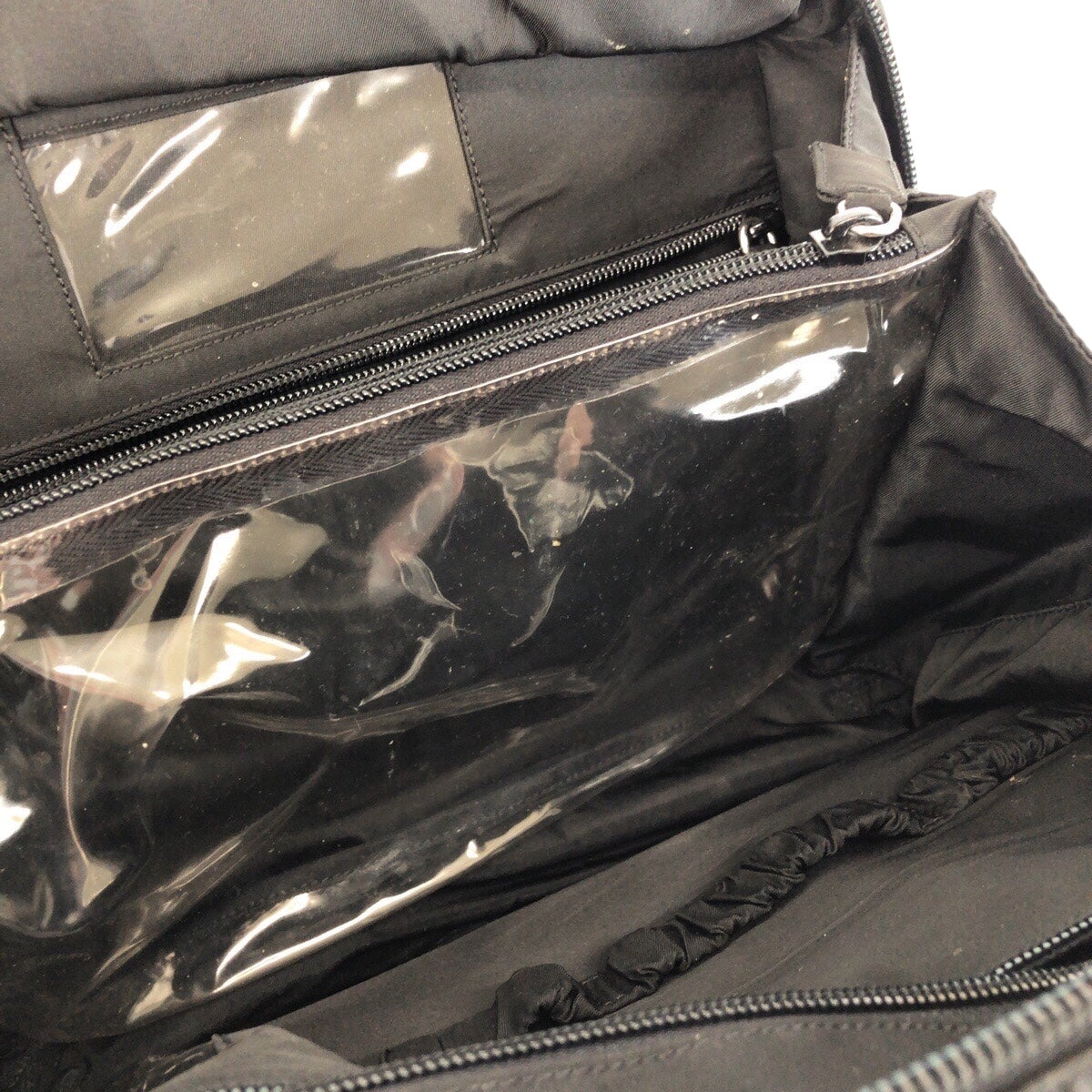 23111
PRADA Tessuto Triangle Logo Plate Black Silver Hardware Nylon Business Bag Briefcase Men's AB29
