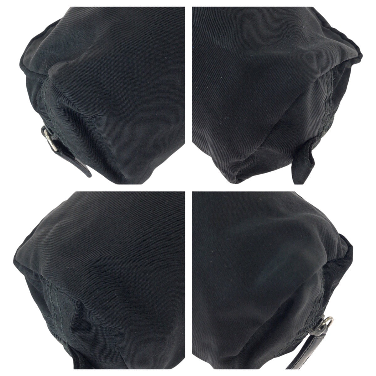 23113
PRADA プラダ テスート 三角ロゴプレート ブラック 黒 シルバー金具 ナイロン ポーチ メイクポーチ 小物入れ レディース ABP8