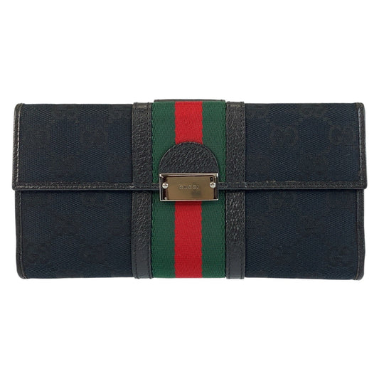 23114
GUCCI グッチ シェリーライン ブラック 黒 GGキャンバス / レザー 150674 長財布 ロングウォレット メンズ A35