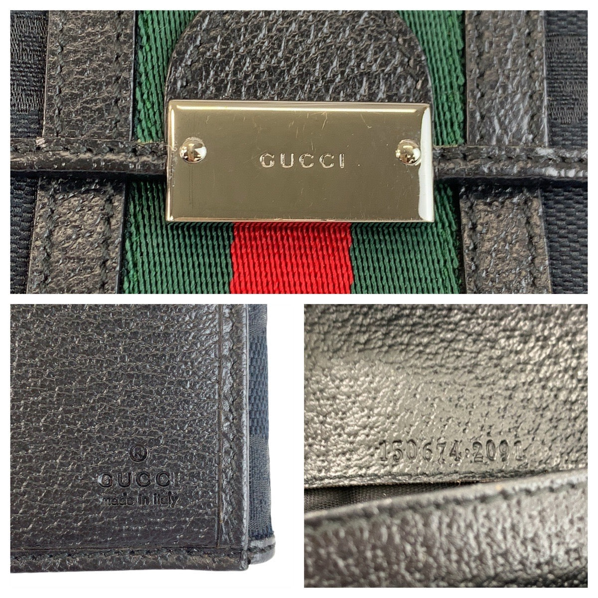 23114
GUCCI グッチ シェリーライン ブラック 黒 GGキャンバス / レザー 150674 長財布 ロングウォレット メンズ A35