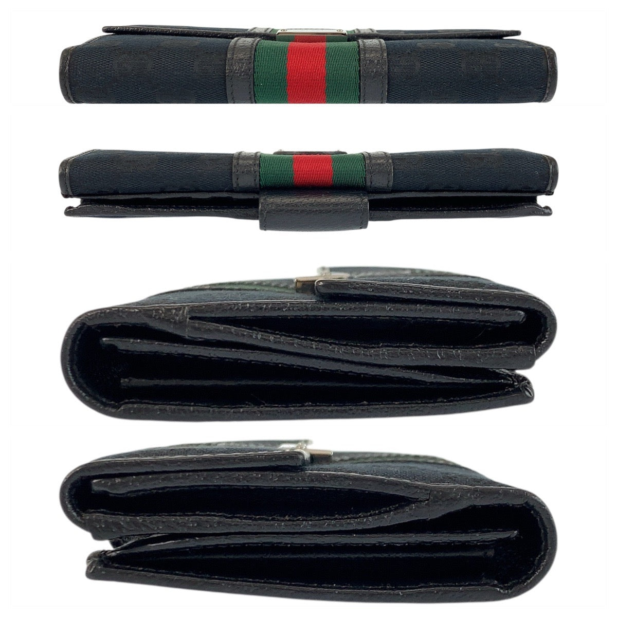 23114
GUCCI グッチ シェリーライン ブラック 黒 GGキャンバス / レザー 150674 長財布 ロングウォレット メンズ A35