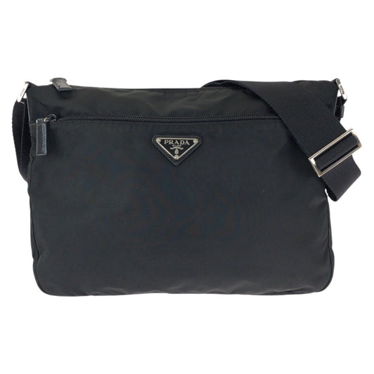 23119
PRADA プラダ テスート 三角ロゴプレート ブラック 黒 シルバー金具 ナイロン ショルダーバッグ メッセンジャーバッグ レディース ABP37