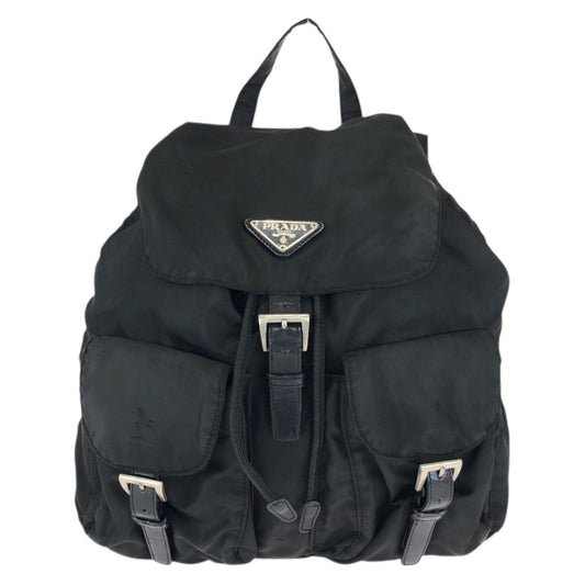 23120
PRADA プラダ テスート 三角ロゴプレート ブラック 黒 シルバー金具 ナイロン / レザー リュックサック バックパック レディース ABP45