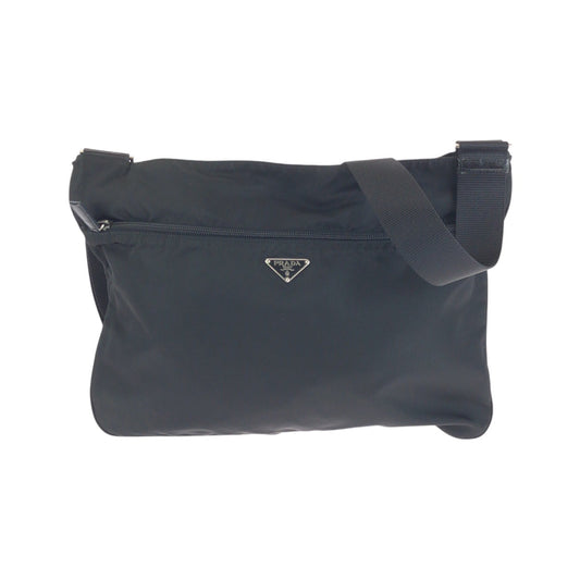 23122
PRADA プラダ テスート 三角ロゴプレート ブラック 黒 シルバー金具 ナイロン ショルダーバッグ ポシェット メンズ ABP42