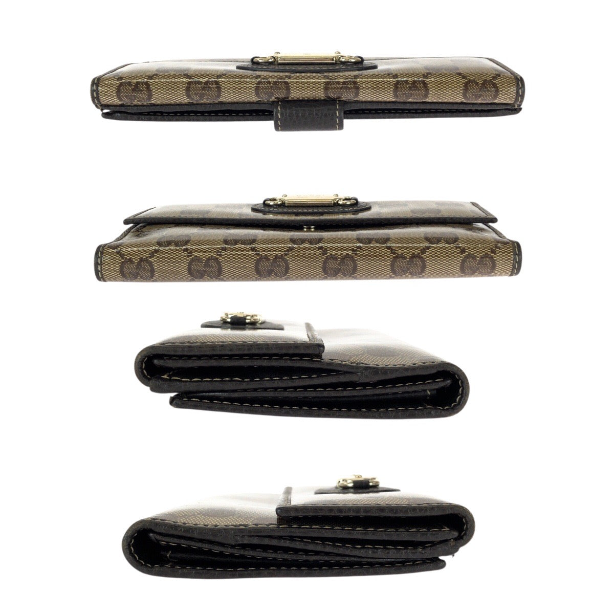 23124
GUCCI グッチ GGクリスタル ブラウン ゴールド金具 PVC / レザー 231841 長財布 ロングウォレット レディース A35