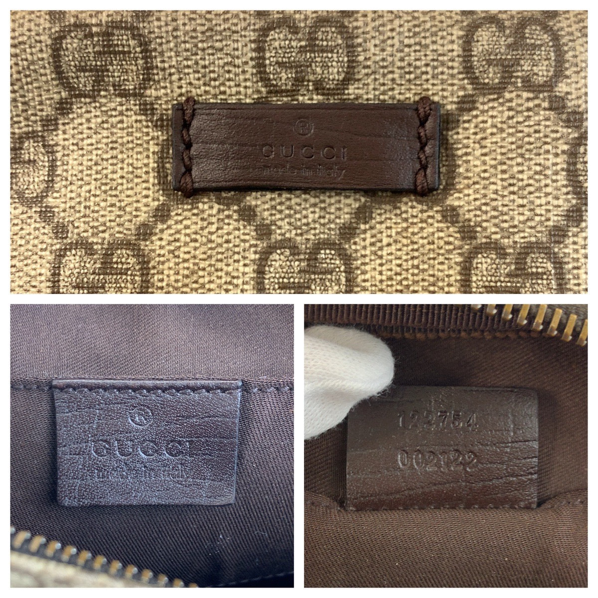 23125
GUCCI グッチ ベージュ ブラウン GGスプリームキャンバス 122754 ショルダーバッグ ポシェット レディース AB35