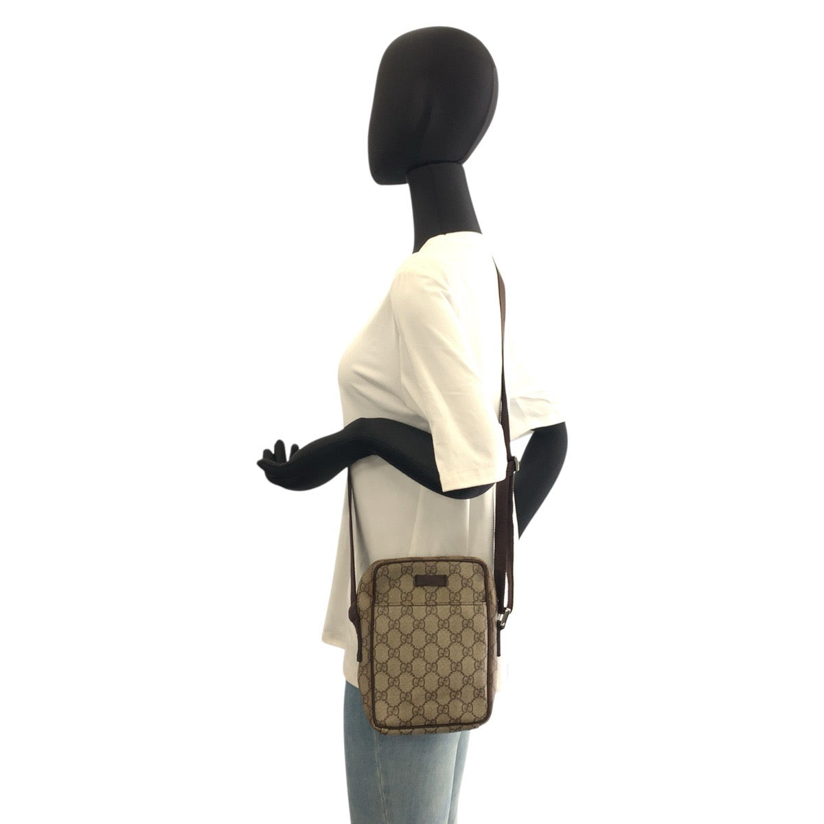 23125
GUCCI グッチ ベージュ ブラウン GGスプリームキャンバス 122754 ショルダーバッグ ポシェット レディース AB35