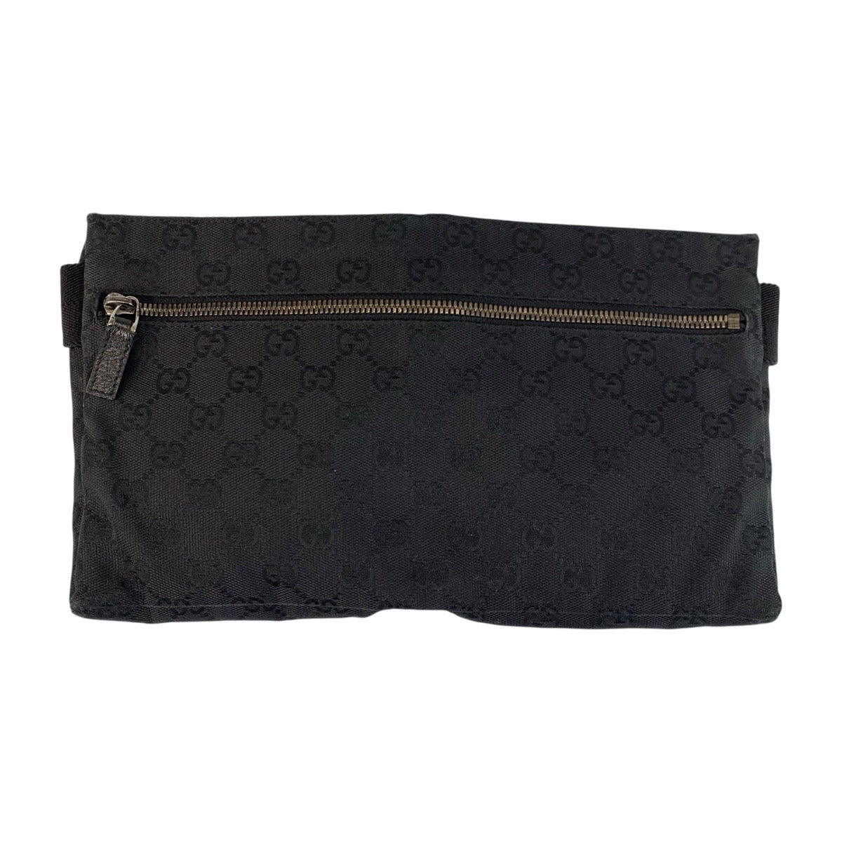 23126
GUCCI Black GG Canvas / Leather 28566 Body Bag Waist Pouch Unisex Men's AB42