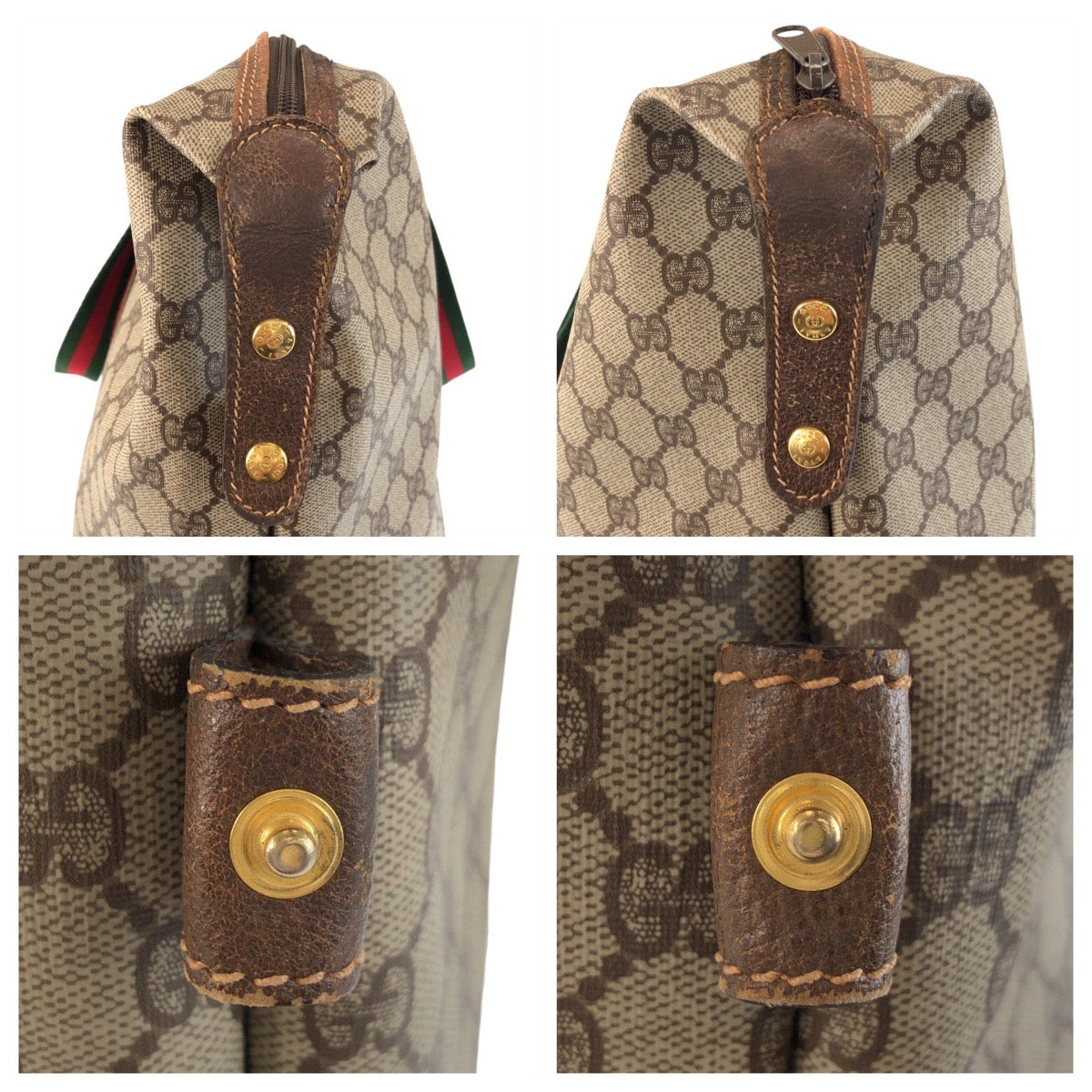 23132
GUCCI グッチ ヴィンテージ シェリーライン ベージュ ブラウン ゴールド金具 GGスプリームキャンバス / レザー 012 39 6211 ボストンバッグ ショルダーバッグ レディース ABP46