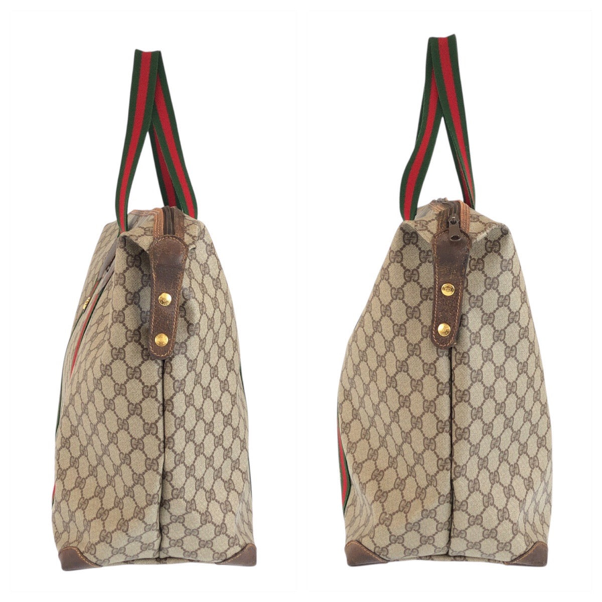 23132
GUCCI グッチ ヴィンテージ シェリーライン ベージュ ブラウン ゴールド金具 GGスプリームキャンバス / レザー 012 39 6211 ボストンバッグ ショルダーバッグ レディース ABP46