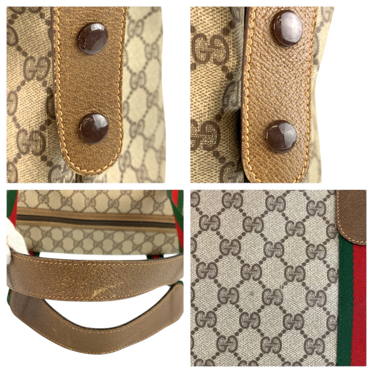 23133
GUCCI グッチ ヴィンテージ シェリーライン ベージュ ブラウン GGスプリームキャンバス 89 19 012 ボストンバッグ トートバッグ レディース ABP50