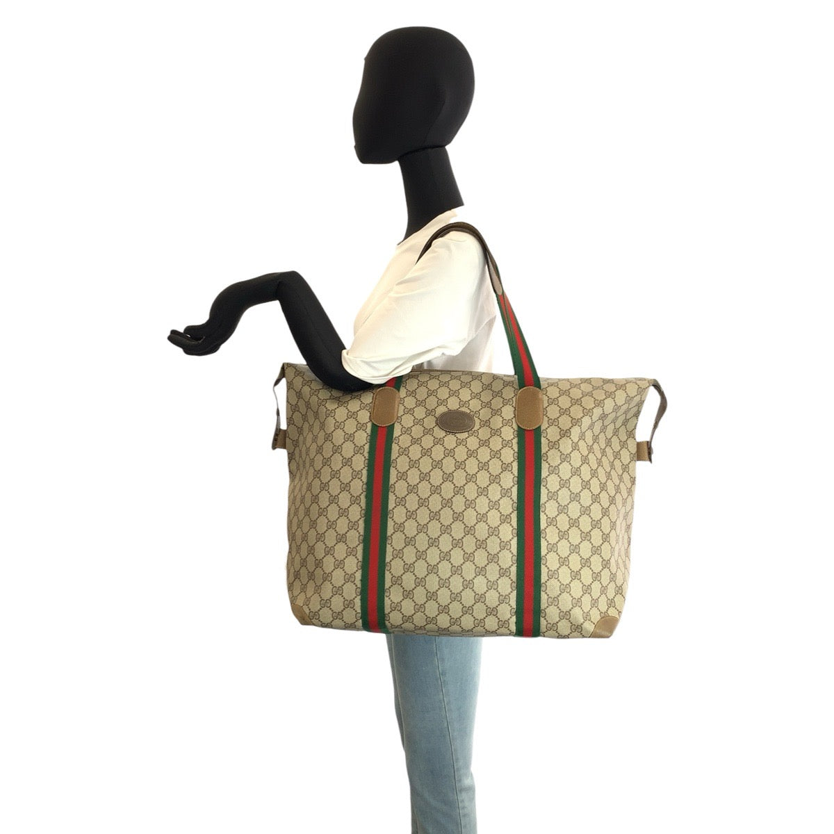 23133
GUCCI グッチ ヴィンテージ シェリーライン ベージュ ブラウン GGスプリームキャンバス 89 19 012 ボストンバッグ トートバッグ レディース ABP50