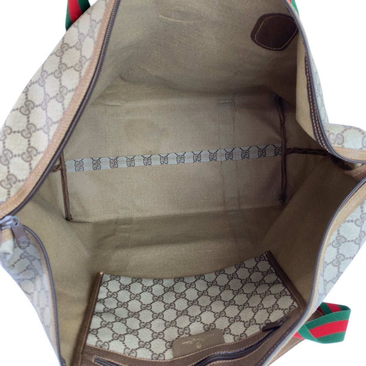 23133
GUCCI グッチ ヴィンテージ シェリーライン ベージュ ブラウン GGスプリームキャンバス 89 19 012 ボストンバッグ トートバッグ レディース ABP50