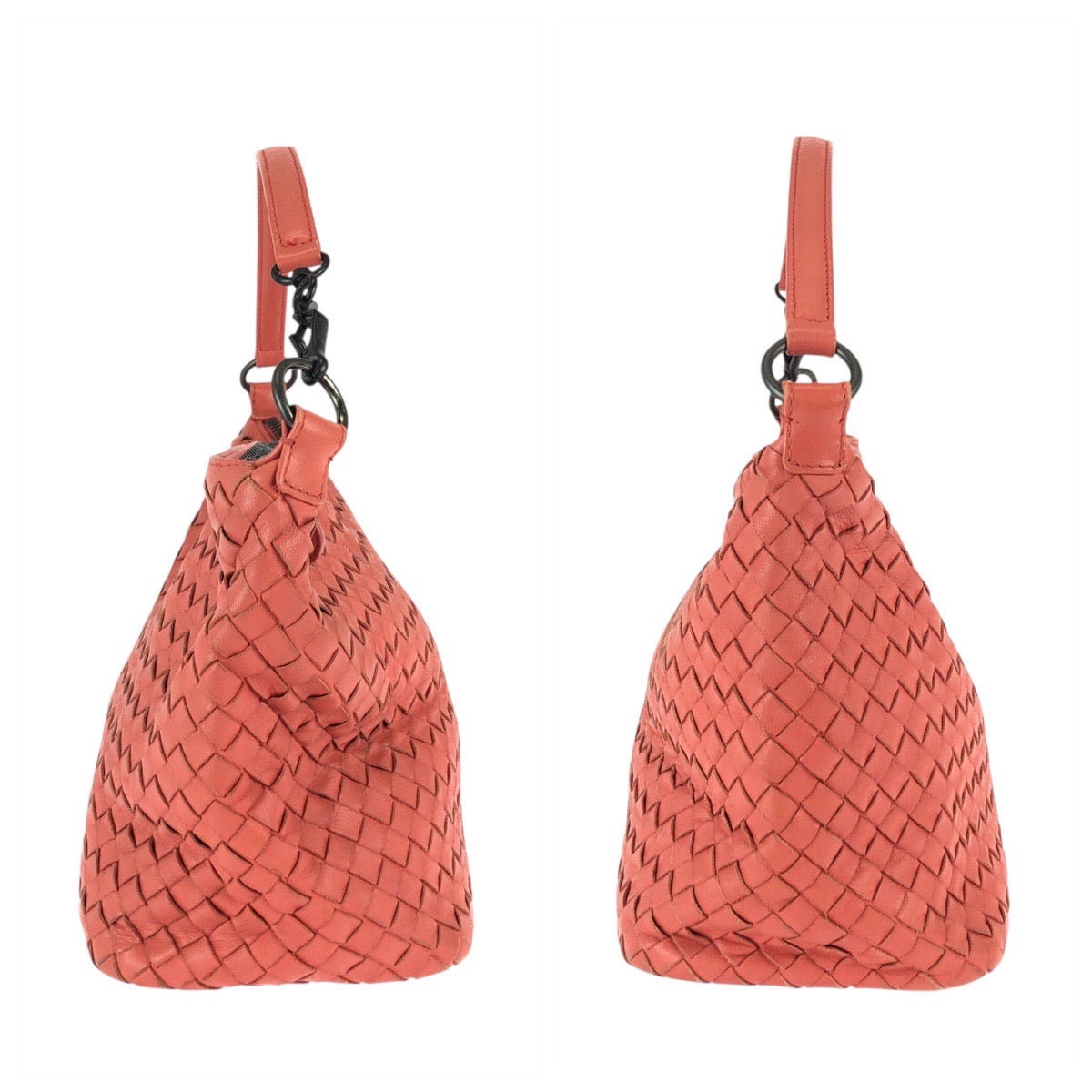 23136
BOTTEGAVENETA ボッテガヴェネタ イントレチャート ピンク サーモンピンク レザー 239988 V0016 6570 ショルダーバッグ ハンドバッグ レディース ABP85