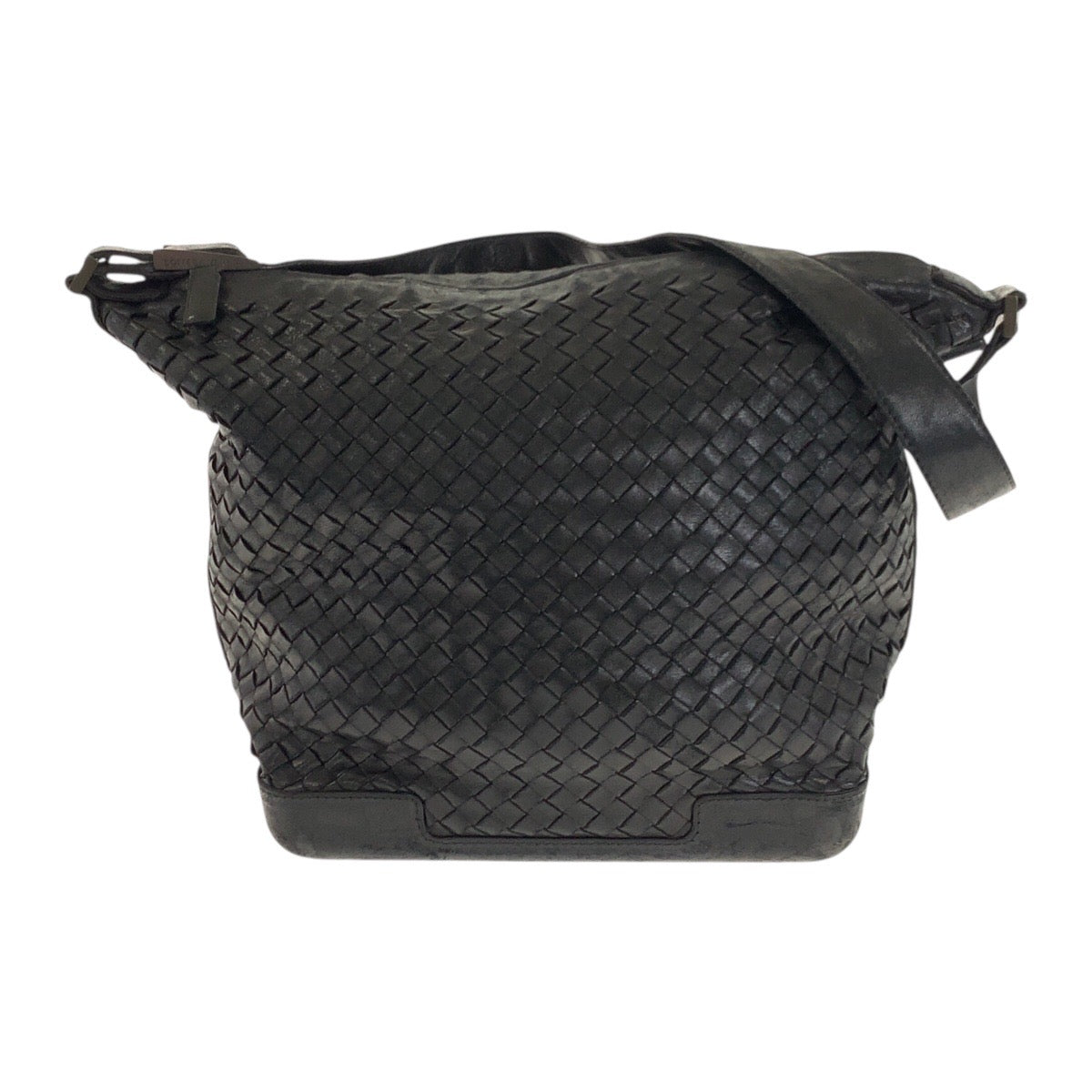 23137
BOTTEGAVENETA ボッテガヴェネタ イントレチャート ブラック 黒 ガンメタ金具 レザー 10600106071NE ショルダーバッグ レディース ABP70