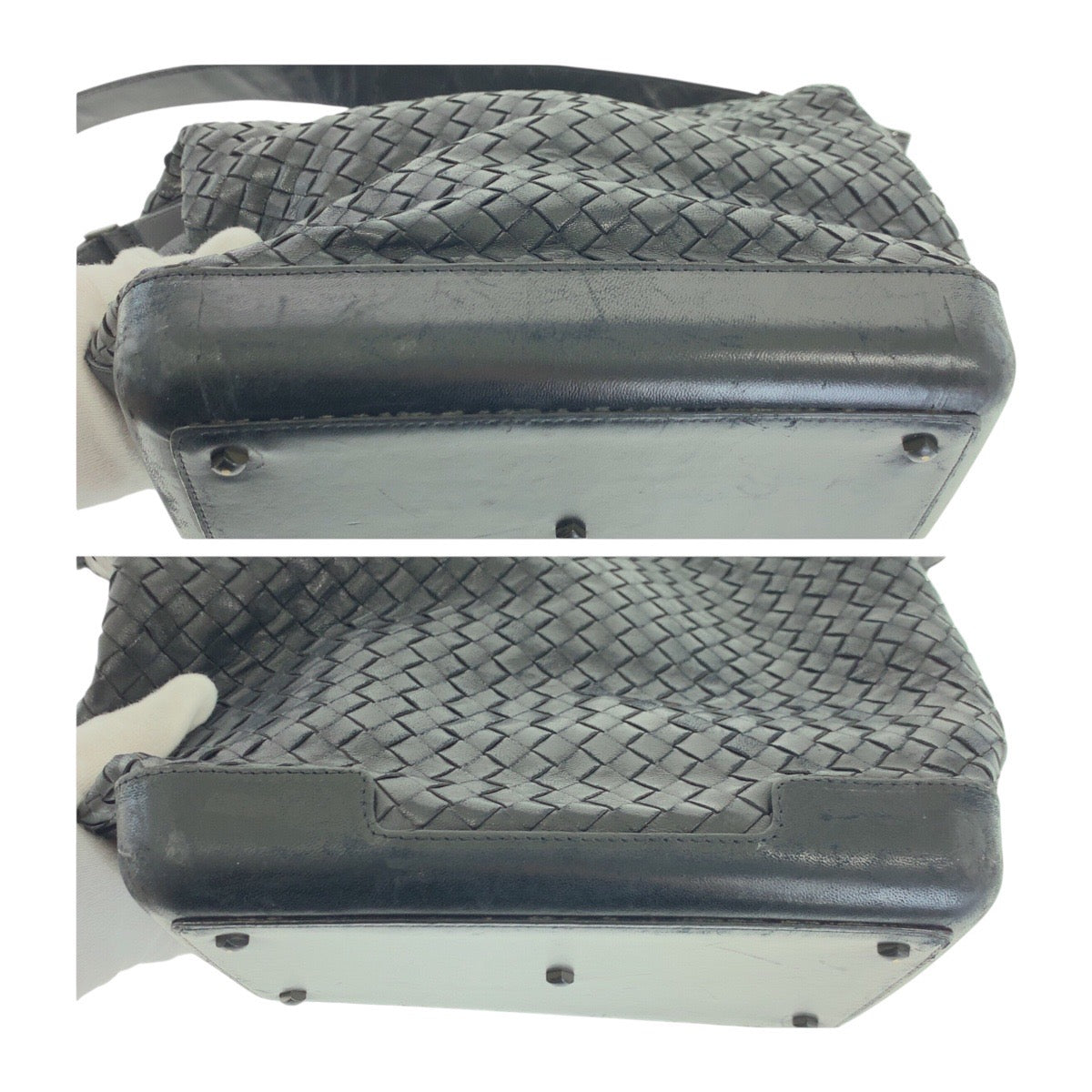 23137
BOTTEGAVENETA ボッテガヴェネタ イントレチャート ブラック 黒 ガンメタ金具 レザー 10600106071NE ショルダーバッグ レディース ABP70