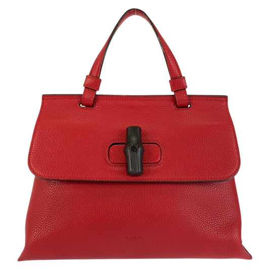 23139
GUCCI グッチ バンブー デイリー レッド ブラック レザー 370831 ハンドバッグ レディース ABP42