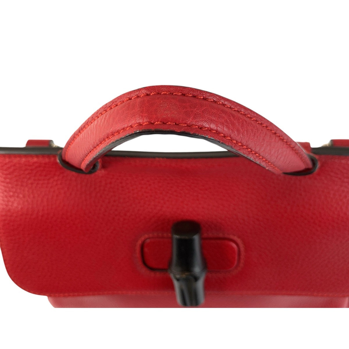 23139
GUCCI グッチ バンブー デイリー レッド ブラック レザー 370831 ハンドバッグ レディース ABP42