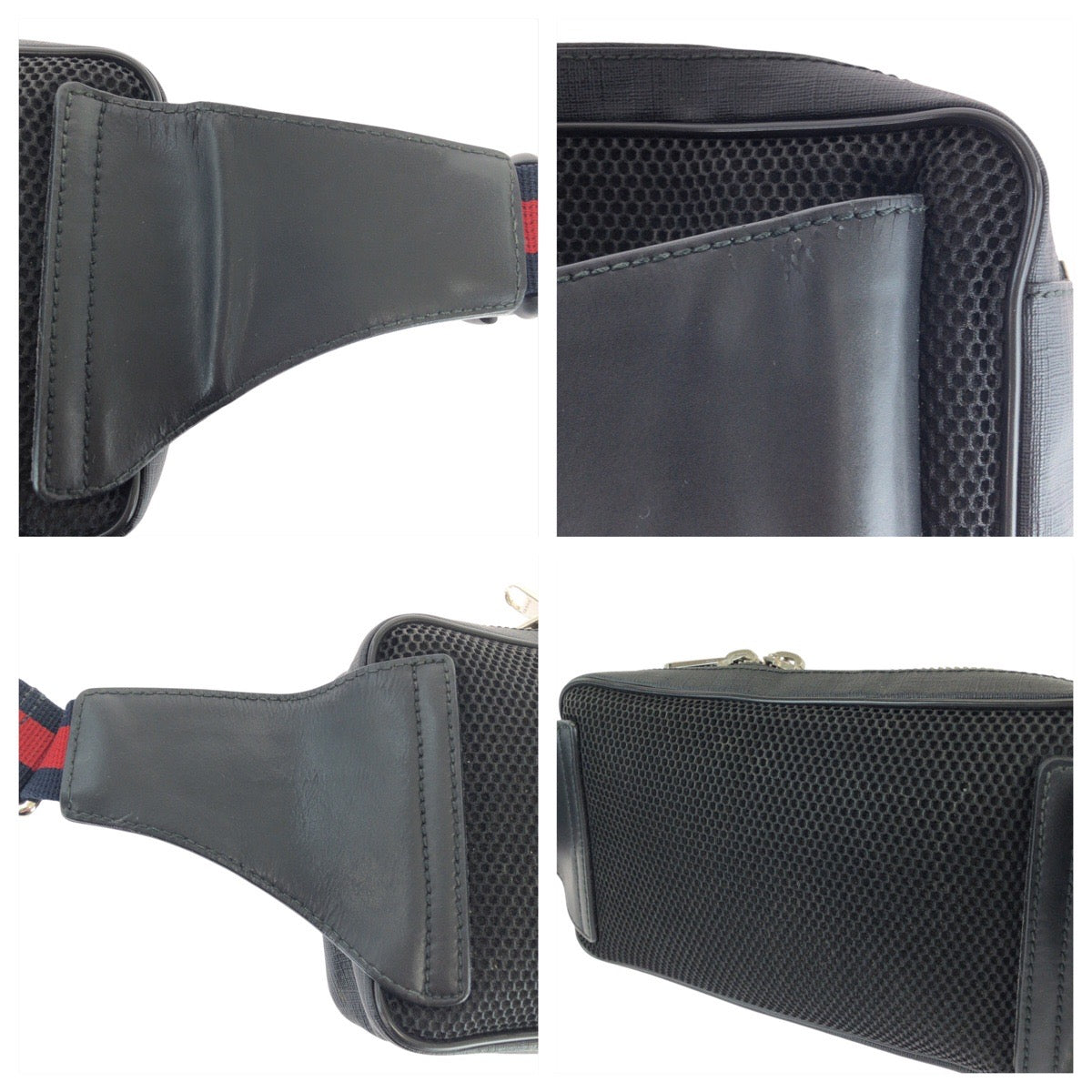 23141
GUCCI グッチ シェリーライン ブラック 黒 グレー シルバー金具 GGスプリームキャンバス / レザー 474293 ボディバッグ バムバッグ ショルダーバッグ ウエストポーチ メンズ AB58