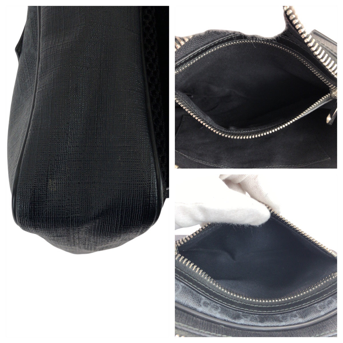 23141
GUCCI グッチ シェリーライン ブラック 黒 グレー シルバー金具 GGスプリームキャンバス / レザー 474293 ボディバッグ バムバッグ ショルダーバッグ ウエストポーチ メンズ AB58