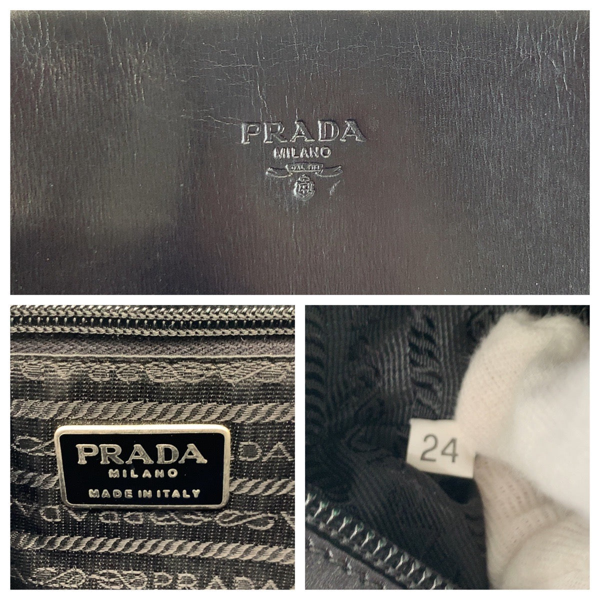 23142
PRADA プラダ テスート ブラック 黒 シルバー金具 レザー / ナイロン ハンドバッグ トートバッグ レディース ABP36