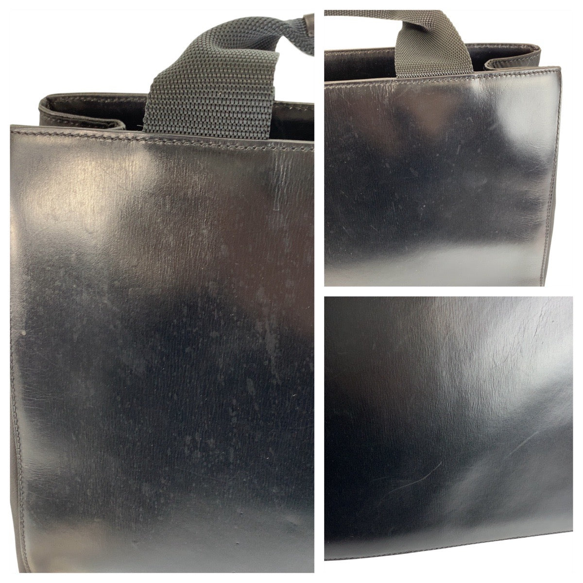 23142
PRADA プラダ テスート ブラック 黒 シルバー金具 レザー / ナイロン ハンドバッグ トートバッグ レディース ABP36