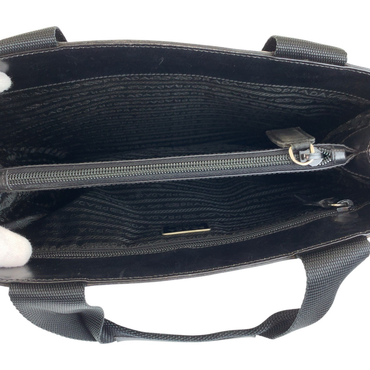 23142
PRADA プラダ テスート ブラック 黒 シルバー金具 レザー / ナイロン ハンドバッグ トートバッグ レディース ABP36