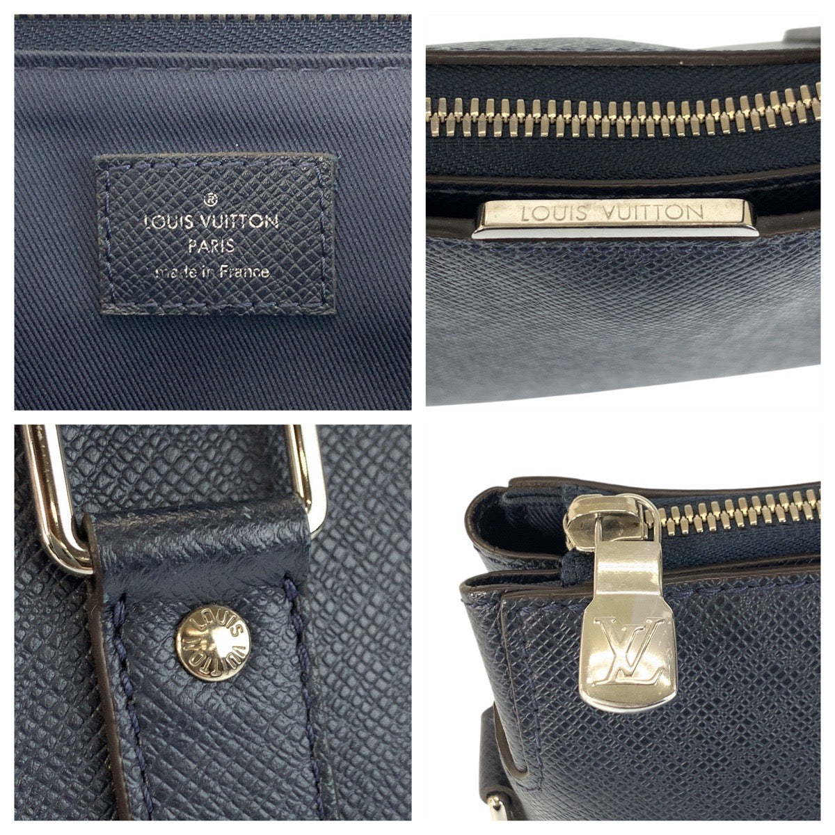 23147
LOUIS VUITTON ルイヴィトン タイガ アントン オセアン ネイビー シルバー金具 レザー M34401 ビジネスバッグ ブリーフケース メンズ A60