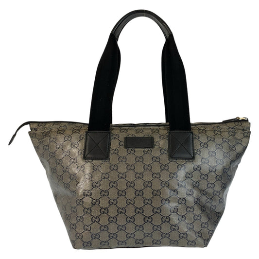23151
GUCCI グッチ GGクリスタル グレー ブラック 黒 PVC 131230 トートバッグ ショルダーバッグ レディース AB34